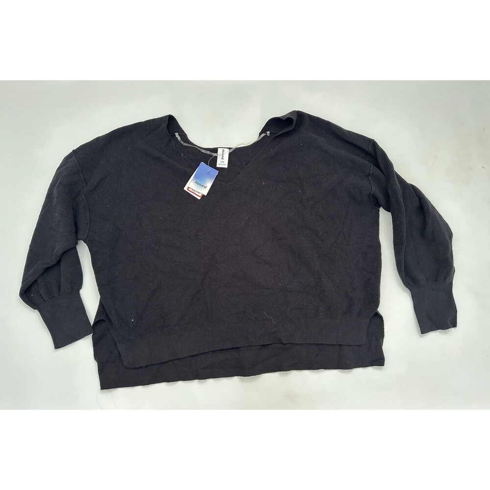 Abound Cozy V-Neck Cropped Sweatshirt In Black L/XL New With Tags